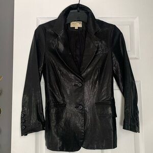 Elizabeth and James leather blazer